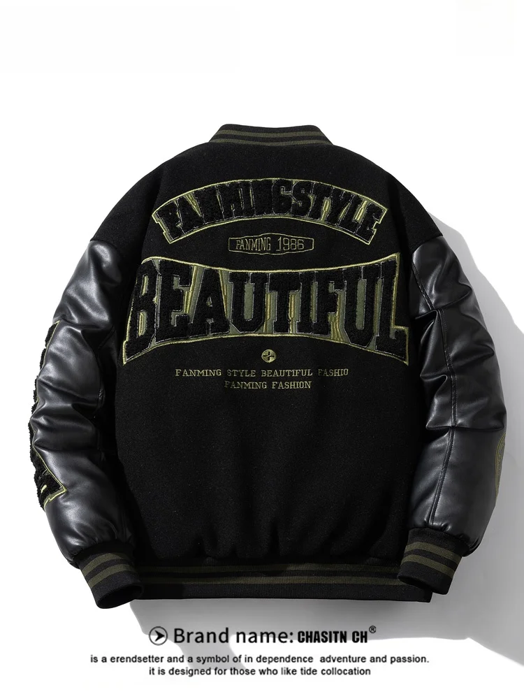 Casual American Embroidery Baseball Jaet Men's Spring Autumn Thiened Loose Fit Flng Jaet Faionable Outerwear
Casual American Embroidery Baseball Jaet Men's Spring Autumn Thiened Loose Fit Flng Jaet Faionable Outerwear