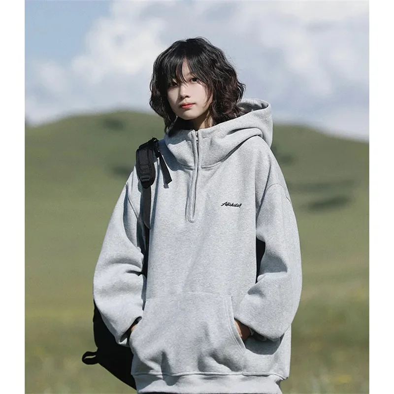 WLF Women's Hoodie 2025 Spring and Autumn New Retro Student Heavyweight Solid Color Half Zipper Hooded Hoodie Loose Women's Coat
WLF Women's Hoodie 2025 Spring and Autumn New Retro Student Heavyweight Solid Color Half Zipper Hooded Hoodie Loose Women's Coat