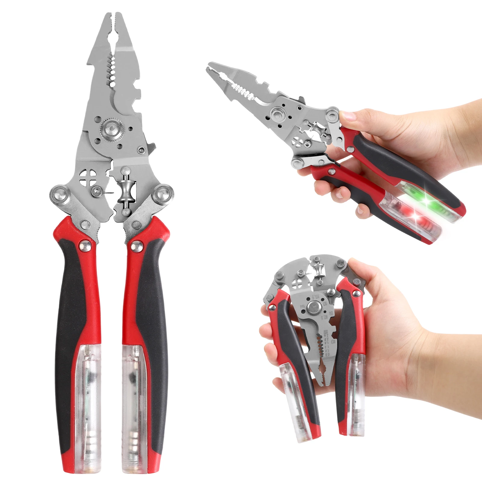 Wire Stripper with Integrated Voltage Tester and Stainless Steel Construction for Electrical Repairs and Wiring
Wire Stripper with Integrated Voltage Tester and Stainless Steel Construction for Electrical Repairs and Wiring