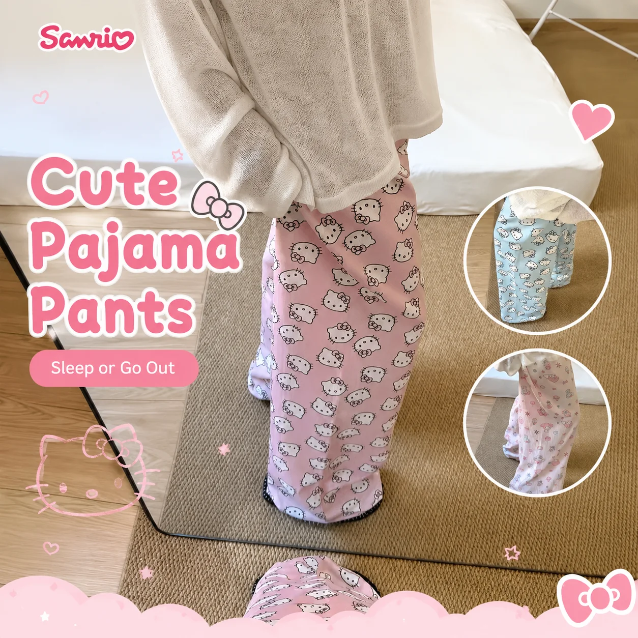 Sanrio Melody Breathable Cool Women Summer Home Wide Leg Pants Daily Walking Outdoor Trousers Cute Cartoon Casual Sleep Pants
Sanrio Melody Breathable Cool Women Summer Home Wide Leg Pants Daily Walking Outdoor Trousers Cute Cartoon Casual Sleep Pants