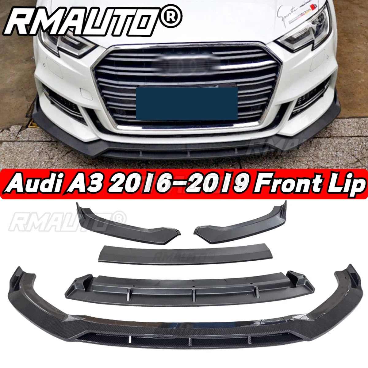 4Pcs Carbon Fiber Car Front Bumper Lip Splitter Spoiler Protector Guard Chin Body Kit for Audi A3 2016-2019 Car Accessories
4Pcs Carbon Fiber Car Front Bumper Lip Splitter Spoiler Protector Guard Chin Body Kit for Audi A3 2016-2019 Car Accessories