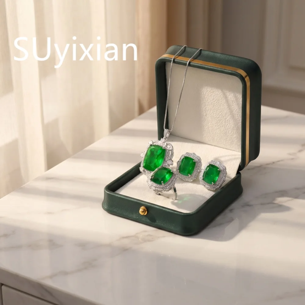 925 Sterling Silver Fashion Temperament Grandmother Green Zircon Set Pendant Ring Earrings Birthday Party Anniversary Gift
925 Sterling Silver Fashion Temperament Grandmother Green Zircon Set Pendant Ring Earrings Birthday Party Anniversary Gift