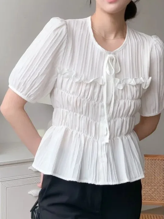 Ele Sweet ort Sve irt Women's Unique Design Waist-Cinching Belted Bubble Sve Texture Print Casual Office Wear
Ele Sweet ort Sve irt Women's Unique Design Waist-Cinching Belted Bubble Sve Texture Print Casual Office Wear