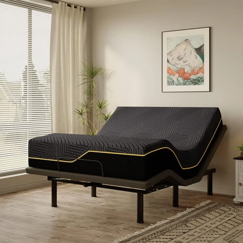 Queen Adjustable Bed Frame, 14 Inch Memory Foam Mattress, Wireless Remote, Independent Head and Foot Incline, Electric Bed Frame
Queen Adjustable Bed Frame, 14 Inch Memory Foam Mattress, Wireless Remote, Independent Head and Foot Incline, Electric Bed Frame