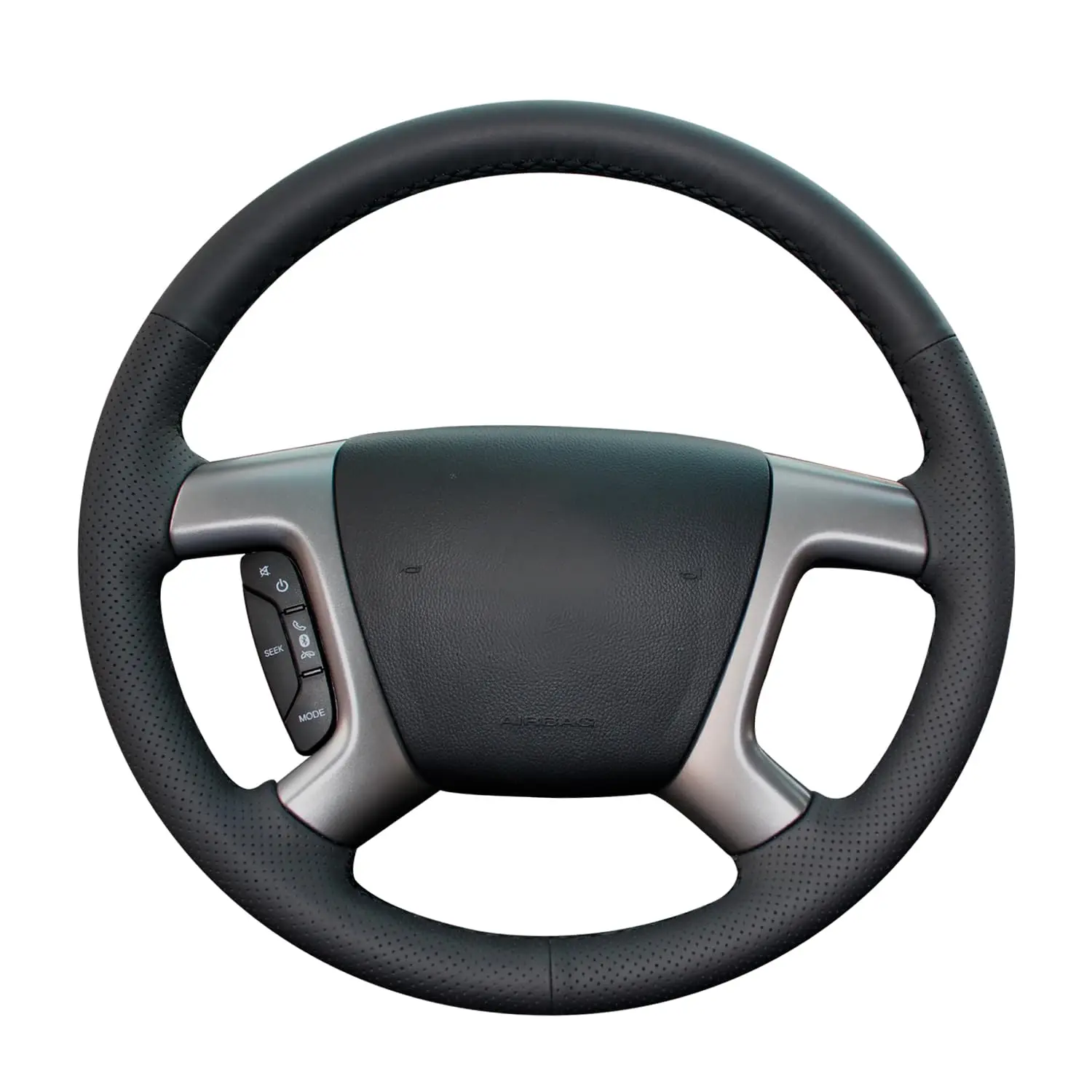 Black Perforated Leather Steering Wheel Cover Fit Chevrolet Silverado 1500/2500/3500, Tahoe, Suburban, Avalanche, Traverse,
Black Perforated Leather Steering Wheel Cover Fit Chevrolet Silverado 1500/2500/3500, Tahoe, Suburban, Avalanche, Traverse,