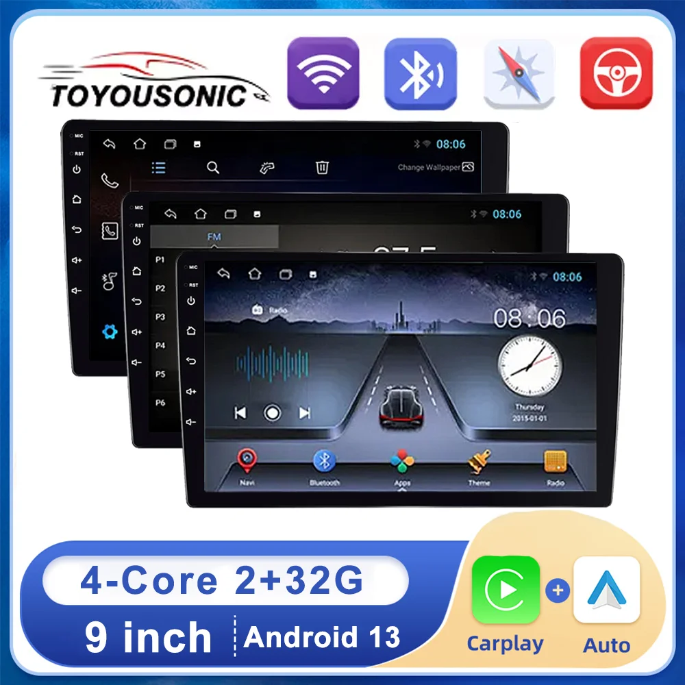 TOYOUSONIC Android Автомобильная Стерео IPS Экран Универсальная GPS-навигация 4-ядерный процессор Android 13 Система Carplay Mirror Link Разделенный экран
TOYOUSONIC Android Автомобильная Стерео IPS Экран Универсальная GPS-навигация 4-ядерный процессор Android 13 Система Carplay Mirror Link Разделенный экран