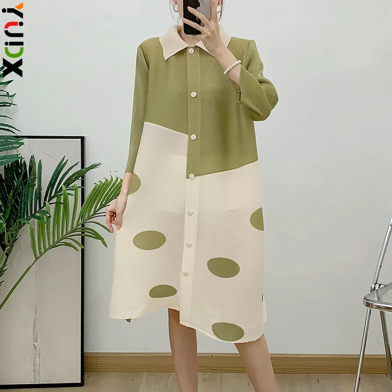 YUDX Lapel Polka Dot Pleated Single-breasted Cardigan Skirt Loose Plus Size Shirt Fashion Jacket 2024 Summer New
YUDX Lapel Polka Dot Pleated Single-breasted Cardigan Skirt Loose Plus Size Shirt Fashion Jacket 2024 Summer New