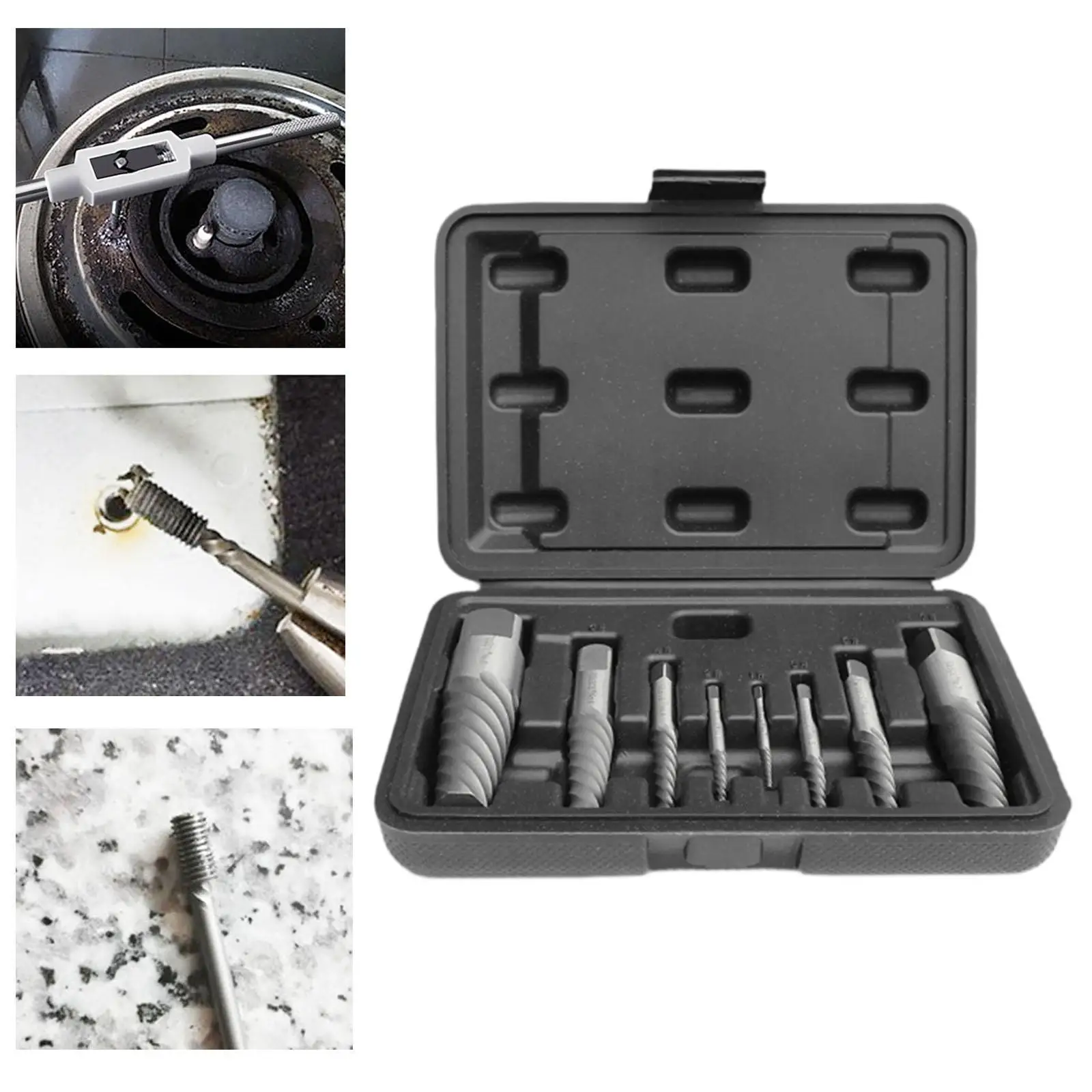 8 Pieces Broken Water Pipe Screw Extractor for Industrial Rusty Bolt Remover
8 Pieces Broken Water Pipe Screw Extractor for Industrial Rusty Bolt Remover