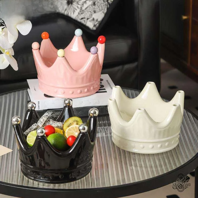 Crown Shaped Ceramic Fruit Tray Snack Storage Box Living Room Tea Table Decoration Water Containing Fruit Plate
Crown Shaped Ceramic Fruit Tray Snack Storage Box Living Room Tea Table Decoration Water Containing Fruit Plate