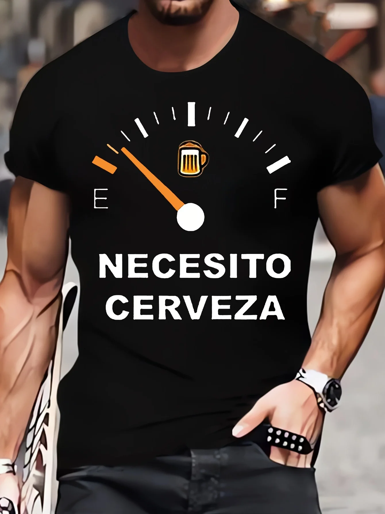 NECESITO CERVEZA Slogan T-shirt - Breathable, round neck, loose fit, men's summer t-shirt - perfect for a casual day out!
NECESITO CERVEZA Slogan T-shirt - Breathable, round neck, loose fit, men's summer t-shirt - perfect for a casual day out!
