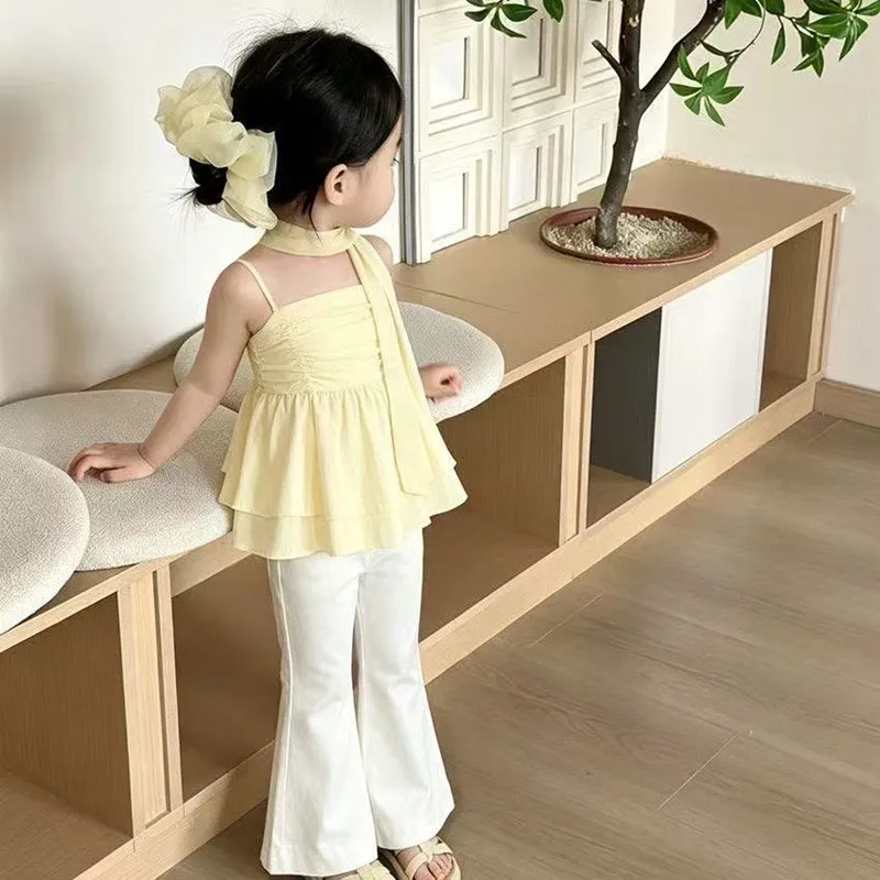 Girls Summer Clothing Sets 2026 New Arrival Solid Color Tank Top and Flare Pants Suit 2 Piece Kids Toddler Fashion Outfit
Girls Summer Clothing Sets 2026 New Arrival Solid Color Tank Top and Flare Pants Suit 2 Piece Kids Toddler Fashion Outfit