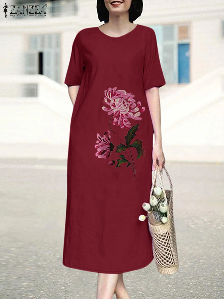 2025 ZANZEA Women Summer Floral Embroidery Dress Stylish Holiday Party Midi Sundress Vestidos Elegant Short Sleeve Work Dresses
2025 ZANZEA Women Summer Floral Embroidery Dress Stylish Holiday Party Midi Sundress Vestidos Elegant Short Sleeve Work Dresses