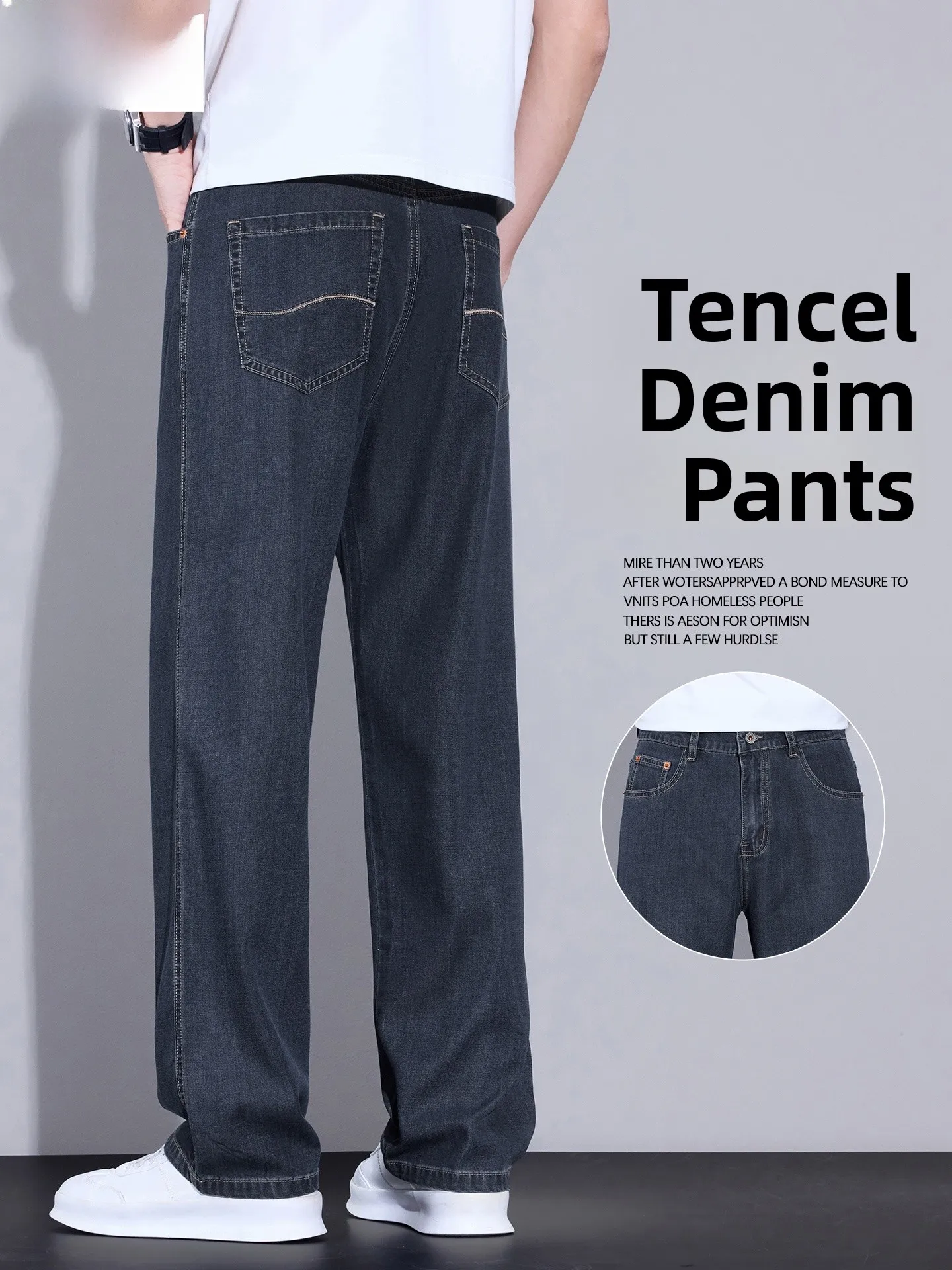 Summer Thin Men's Straight Leg Loose Fit Busin Casual Jeans Lyocell Fiber Polyester Blend Comfortable Breathable
Summer Thin Men's Straight Leg Loose Fit Busin Casual Jeans Lyocell Fiber Polyester Blend Comfortable Breathable