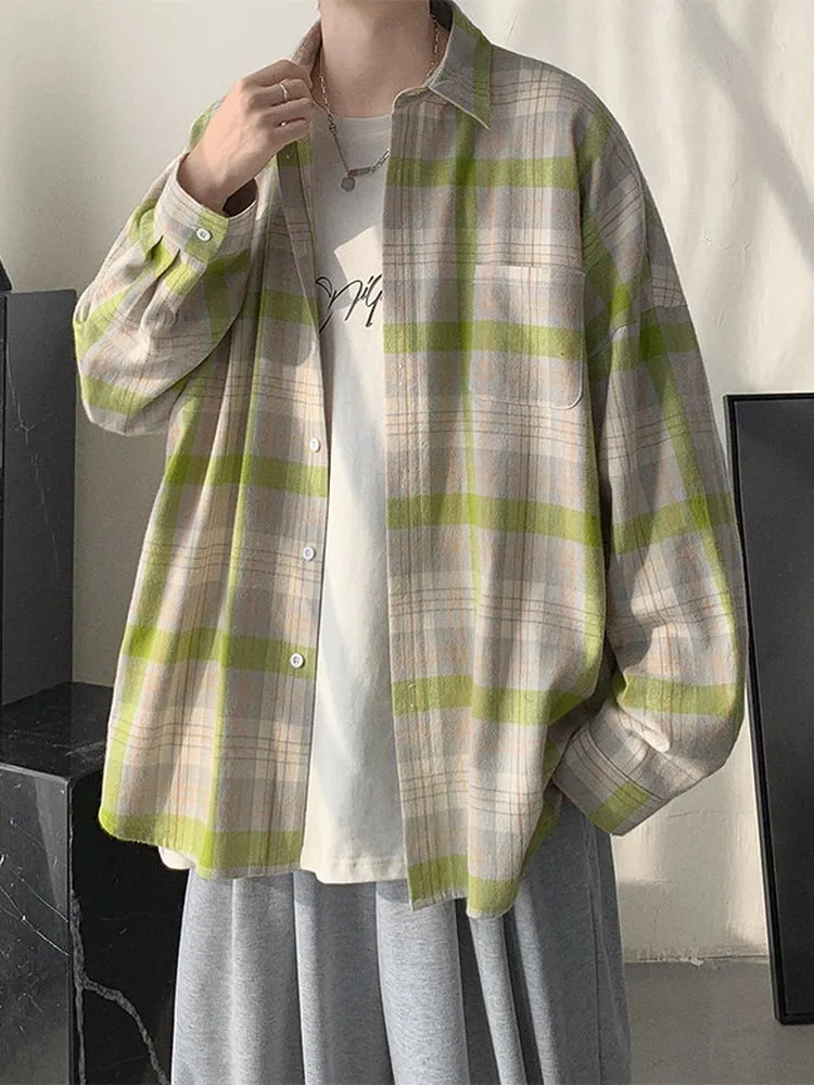 Preppy Plaid Shirt Jacket for Teens Long Sleeve Autumn Style American Casual Trendy Men's Spring Fashion Button up Shirt
Preppy Plaid Shirt Jacket for Teens Long Sleeve Autumn Style American Casual Trendy Men's Spring Fashion Button up Shirt
