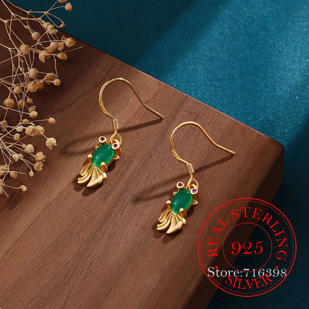 925 Sterling Silver Jewelry 18K Gold Plated Gold Fish Tassel Drop Earrings for Women Wedding Party Jewelry For Girls Friend Gift
925 Sterling Silver Jewelry 18K Gold Plated Gold Fish Tassel Drop Earrings for Women Wedding Party Jewelry For Girls Friend Gift
