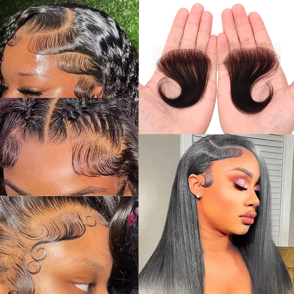 4inch 2pcs Lace Edges Baby Hair Human Hair Edges Strips Reusable Invisible Lace Hairline Instant Fake Edges Hair Pieces 1B
4inch 2pcs Lace Edges Baby Hair Human Hair Edges Strips Reusable Invisible Lace Hairline Instant Fake Edges Hair Pieces 1B