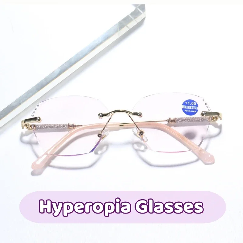 New Diamond Cut Edge Rimless Reading Glasses Spot Drill High-grade Presbyopia Eyeglasses Fashion Anti-blue Light Eyewear
New Diamond Cut Edge Rimless Reading Glasses Spot Drill High-grade Presbyopia Eyeglasses Fashion Anti-blue Light Eyewear