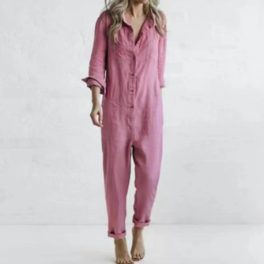 Femme Fashion Street Rompers Woman Casual Solid Jumpsuit Summer Lapel Long Sleeve Playsuits Vintage Lady OL Jumpsuits Oversized
Femme Fashion Street Rompers Woman Casual Solid Jumpsuit Summer Lapel Long Sleeve Playsuits Vintage Lady OL Jumpsuits Oversized