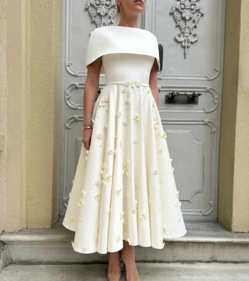 2025 New Prom Pageant Dresses With a Shawl Strapless 3D Flowers Satin Ankle-Length Formal Evening Party Gowns Robe De Soriee
2025 New Prom Pageant Dresses With a Shawl Strapless 3D Flowers Satin Ankle-Length Formal Evening Party Gowns Robe De Soriee