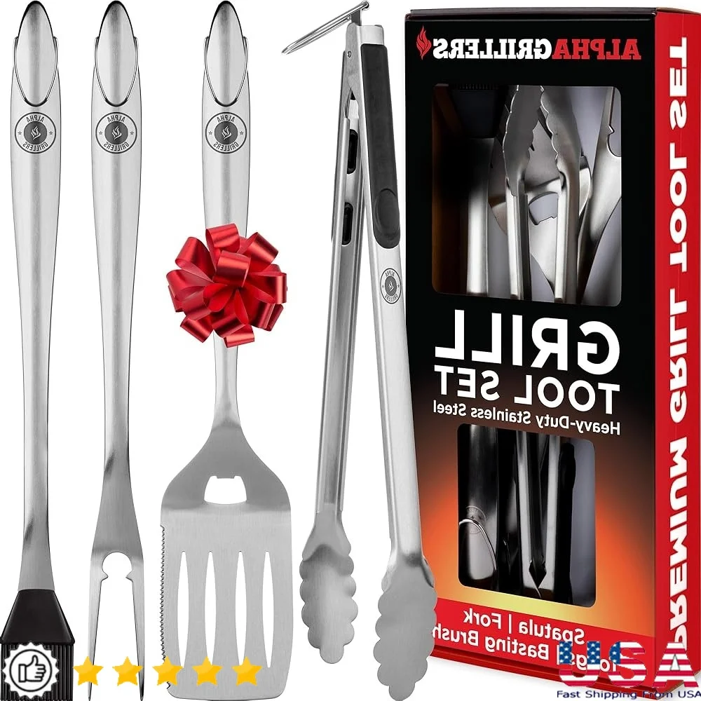 Heavy Duty BBQ Grill Tools Set Stainless Steel Utensils BBQ Accessories Dad Father's Day Gifts Spatula Fork Brush Tongs
Heavy Duty BBQ Grill Tools Set Stainless Steel Utensils BBQ Accessories Dad Father's Day Gifts Spatula Fork Brush Tongs