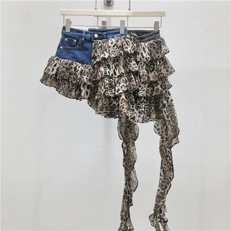 Sexy Short Casual Easiest for Match Asymmetrical Cake Skirt Loose Patchwork Millennium Leopard Print Chiffon Skirt for Women
Sexy Short Casual Easiest for Match Asymmetrical Cake Skirt Loose Patchwork Millennium Leopard Print Chiffon Skirt for Women