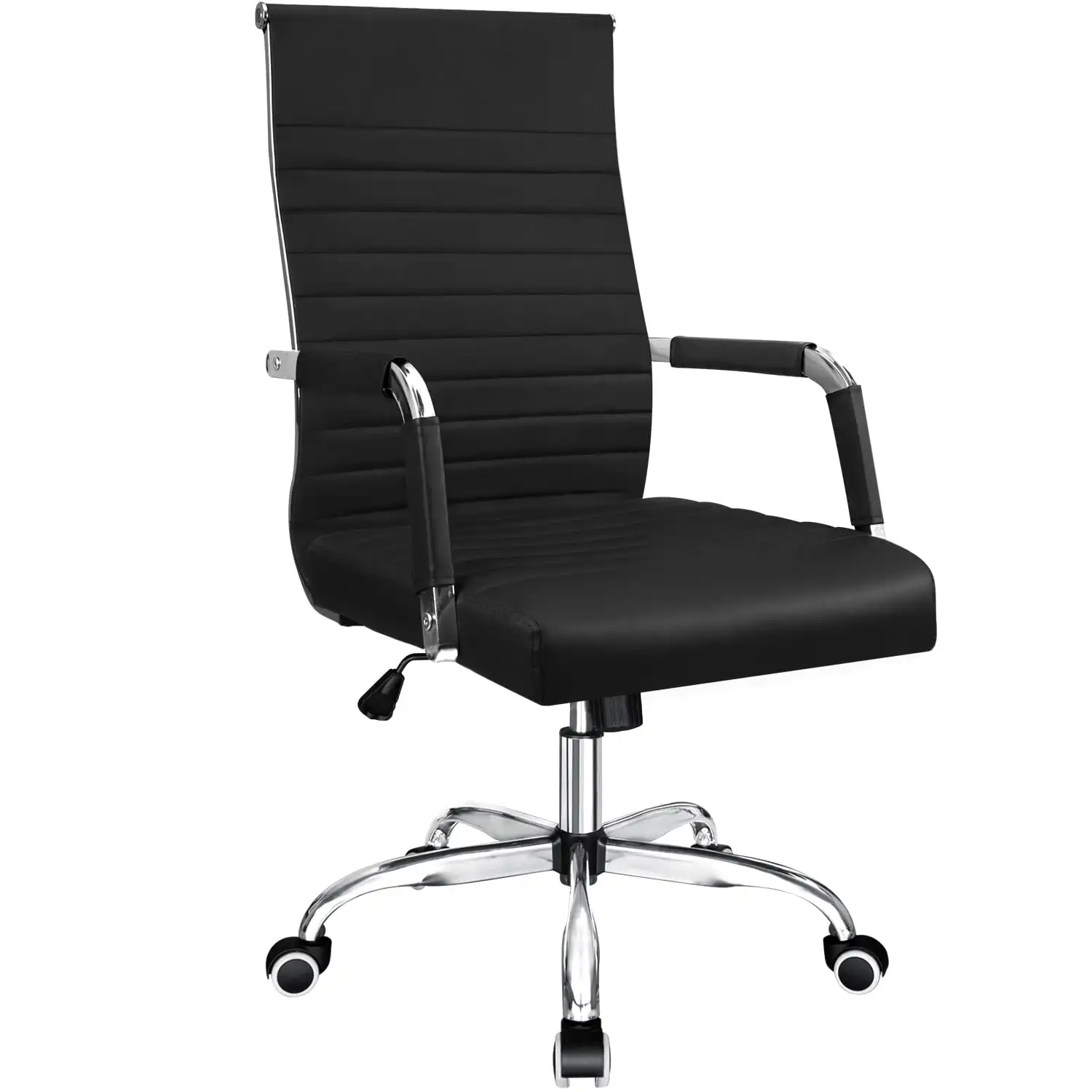 Ribbed Office Desk Mid-Back PU Leather Executive Conference Task Adjustable Swivel Chair with Arms,
Ribbed Office Desk Mid-Back PU Leather Executive Conference Task Adjustable Swivel Chair with Arms,