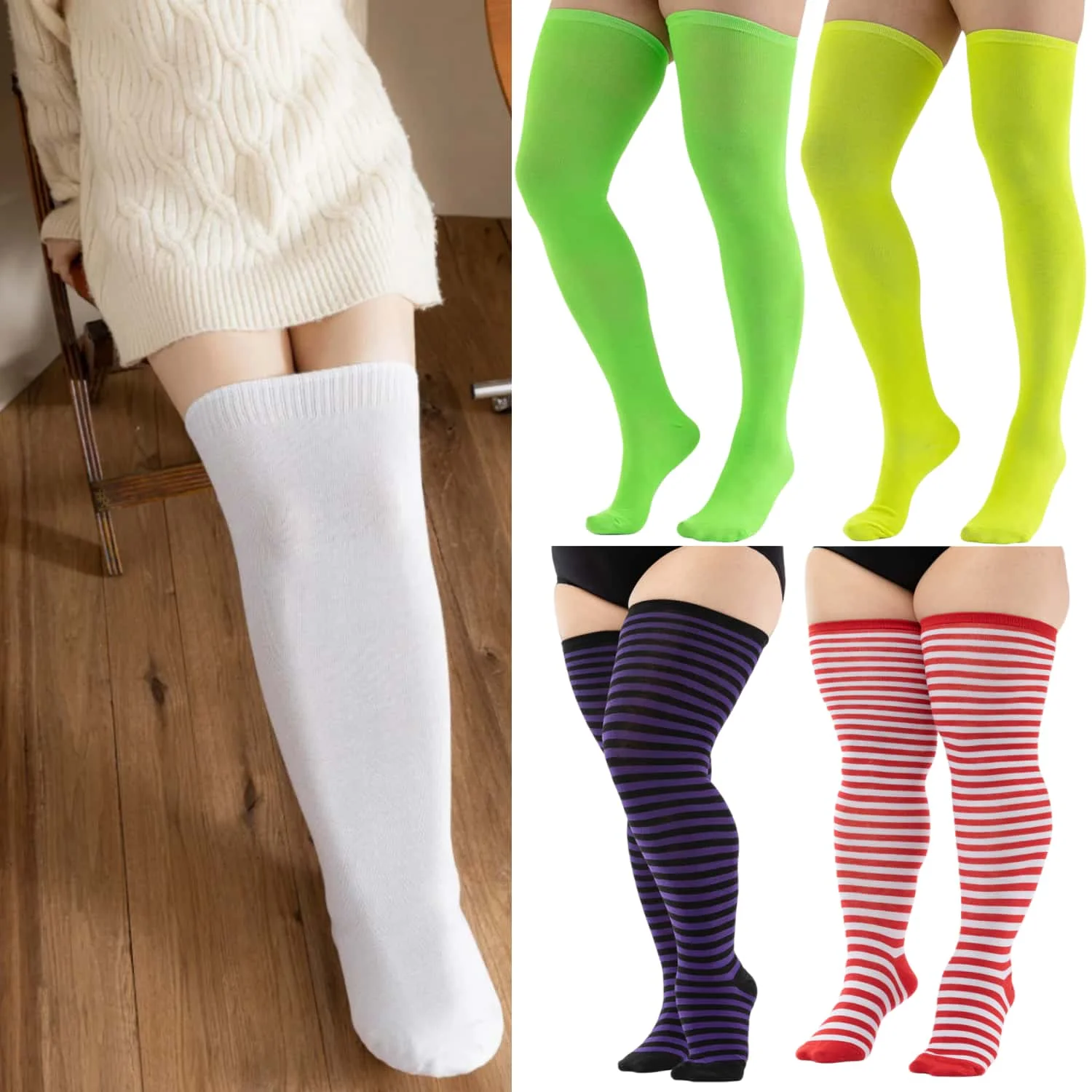 Fashion Women's Plus Size Over The Knee long Socks Extra Stretchy Elastic leg Warm wear Winter Stocking Thigh Stockings Socks XL
Fashion Women's Plus Size Over The Knee long Socks Extra Stretchy Elastic leg Warm wear Winter Stocking Thigh Stockings Socks XL