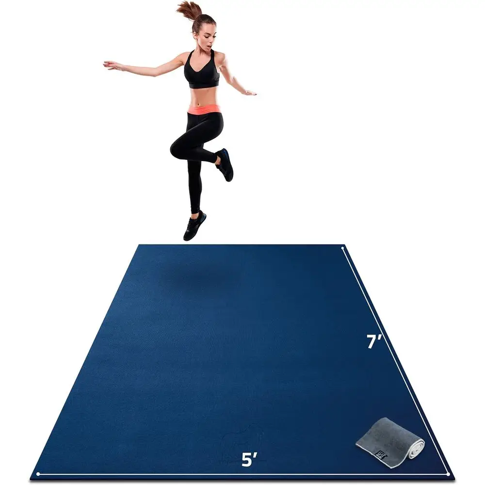 Large Exercise Mat 7'x5'x1/4 Ultra Durable, Non-Slip, Workout Mat for Instant Home Gym Flooring – Works Great on Any Floor Type
Large Exercise Mat 7'x5'x1/4 Ultra Durable, Non-Slip, Workout Mat for Instant Home Gym Flooring – Works Great on Any Floor Type