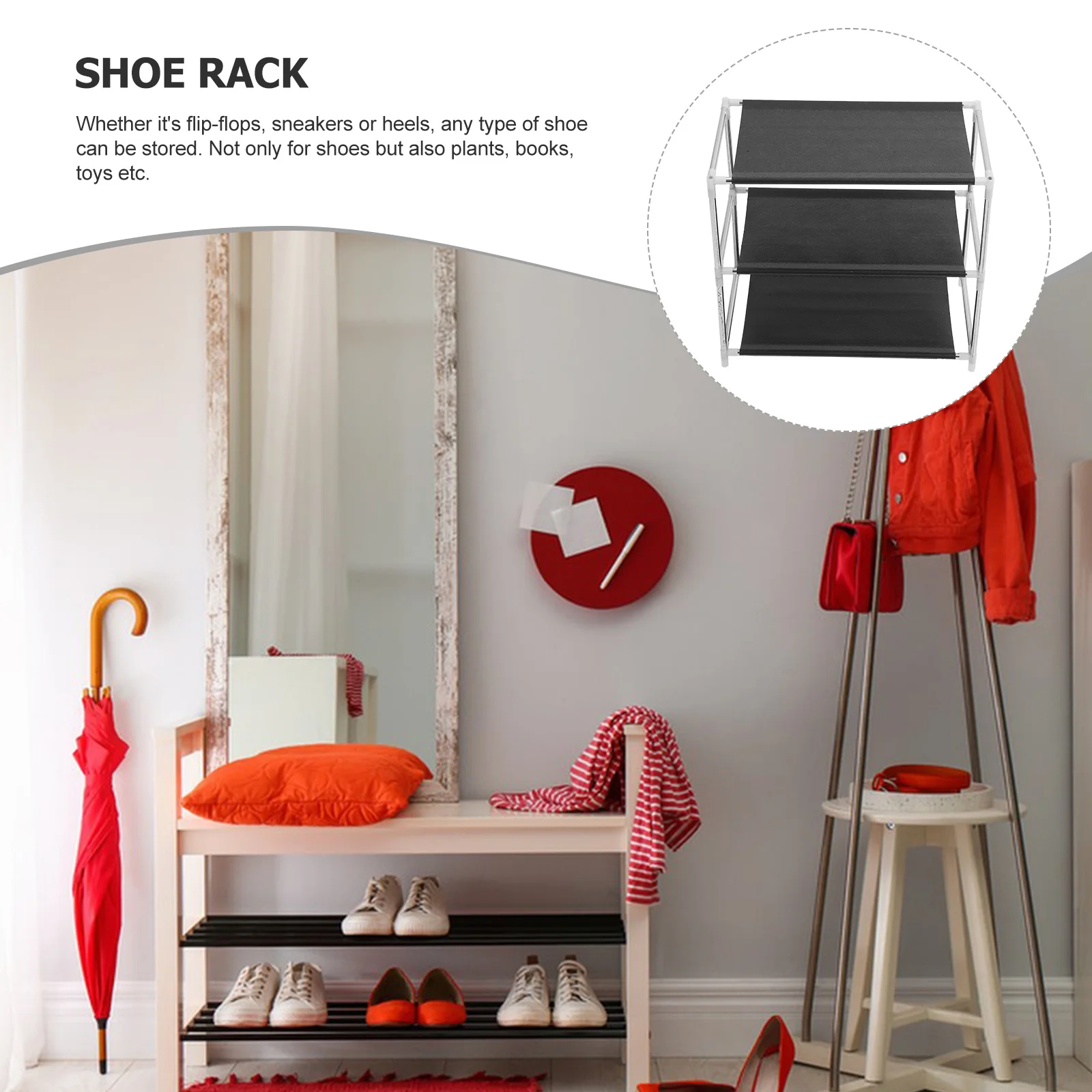 Compact 3 Layer Shoe Rack Organizer Dustproof Galvanized Steel Tube Cloth Material Entryway Living Room Bedroom Home Decor
Compact 3 Layer Shoe Rack Organizer Dustproof Galvanized Steel Tube Cloth Material Entryway Living Room Bedroom Home Decor