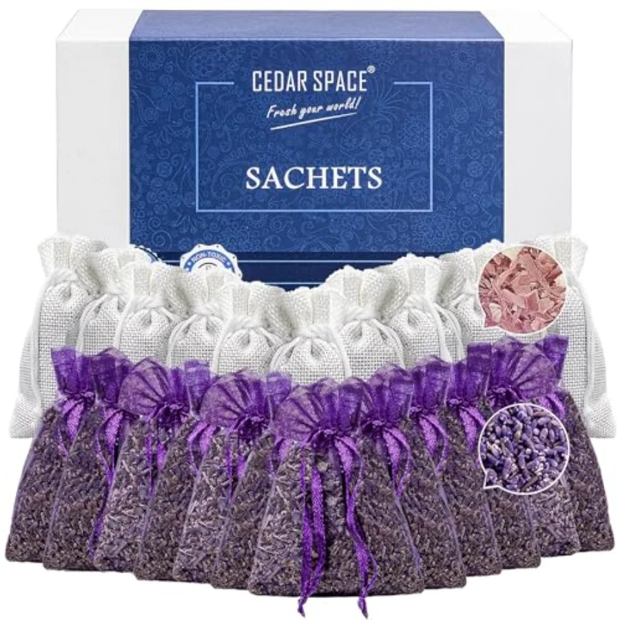 Lavender Sachet Bags for Drawers and Closets 24 Pack,Potpourri Bags, Dried Lavender Flowers, Cedar Blocks for Clothes Storage S
Lavender Sachet Bags for Drawers and Closets 24 Pack,Potpourri Bags, Dried Lavender Flowers, Cedar Blocks for Clothes Storage S