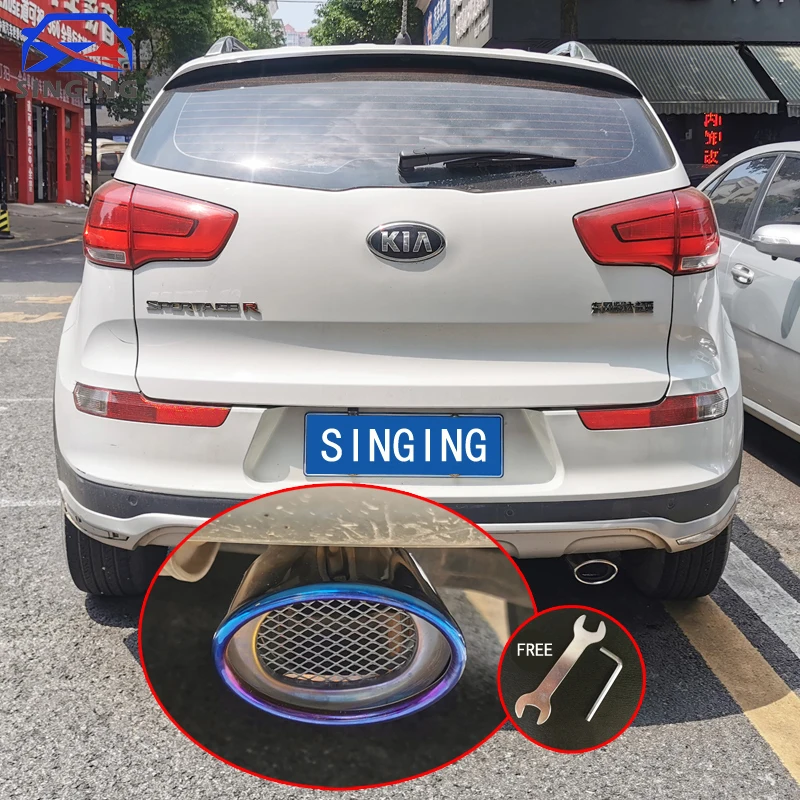 Exhaust Tip Stainless Steel Pipe Chrome Tail Muffler Car Accessories Decorative pipe for Kia KX5 Sportage 2016 2017 2018 2019
Exhaust Tip Stainless Steel Pipe Chrome Tail Muffler Car Accessories Decorative pipe for Kia KX5 Sportage 2016 2017 2018 2019