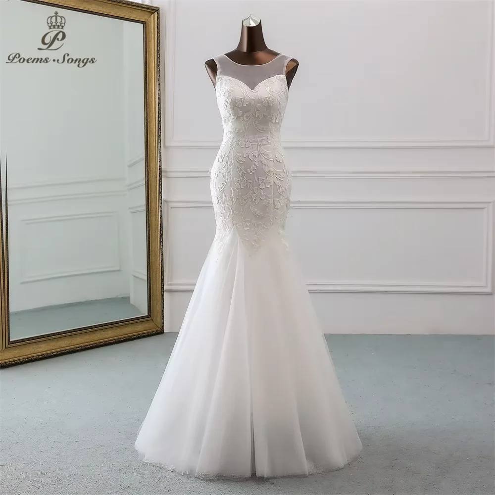 Customized PoemsSongs Sexy backless sequined lace wedding dress robe mariage Vestido de noiva Mermaid dresses robe de mariee
Customized PoemsSongs Sexy backless sequined lace wedding dress robe mariage Vestido de noiva Mermaid dresses robe de mariee