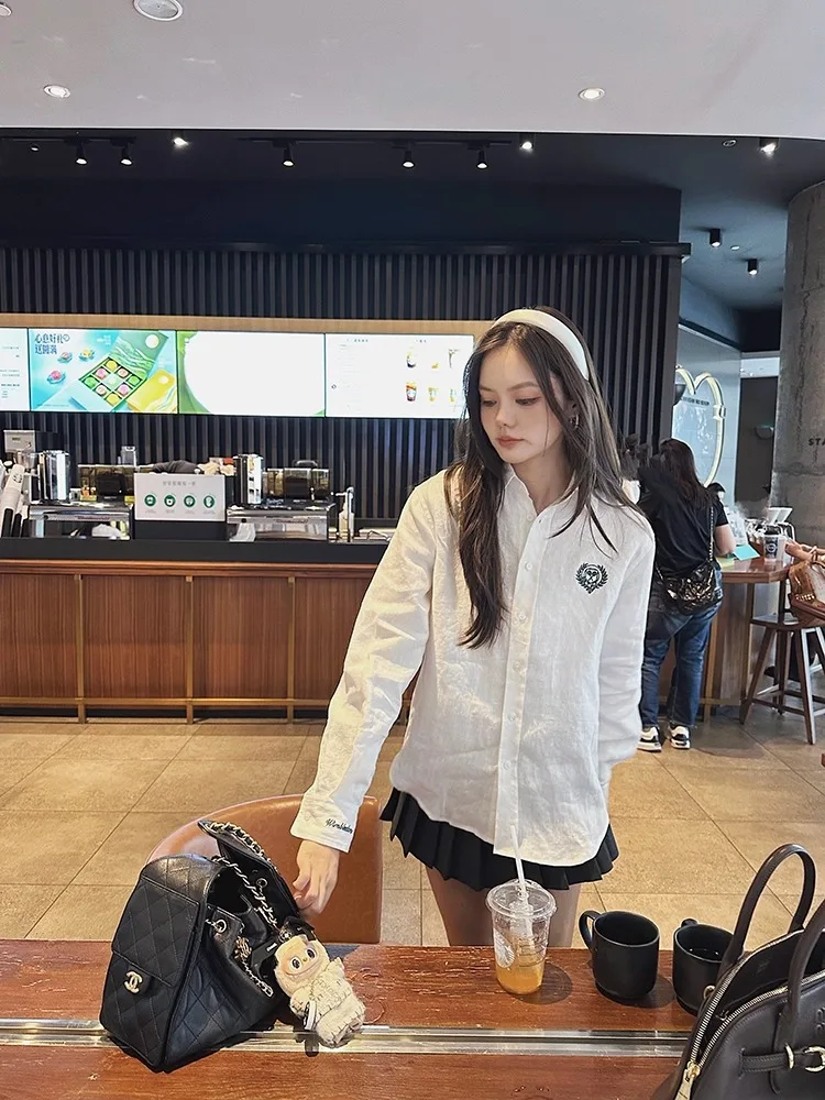 Simple Sle Women's White irt Loose Fit Autumn 2025 New Arrival Slimming Versatile Top SD Home Collection Linen Material
Simple Sle Women's White irt Loose Fit Autumn 2025 New Arrival Slimming Versatile Top SD Home Collection Linen Material