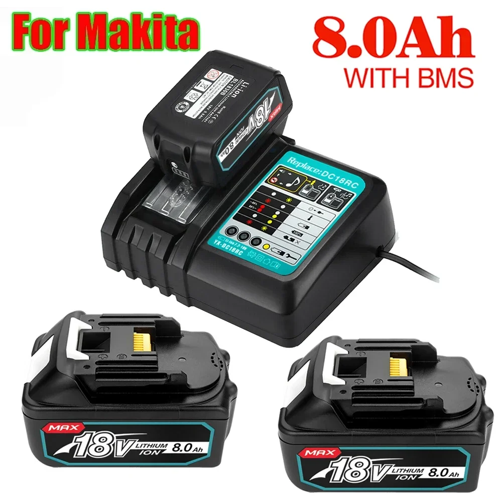 2024 Upgraded BL1860 Rechargeable 18 V 8000mAh Li-ion Battery for Makita 18v Battery BL1840 BL1850 BL1830 BL1860B LXT 400
2024 Upgraded BL1860 Rechargeable 18 V 8000mAh Li-ion Battery for Makita 18v Battery BL1840 BL1850 BL1830 BL1860B LXT 400