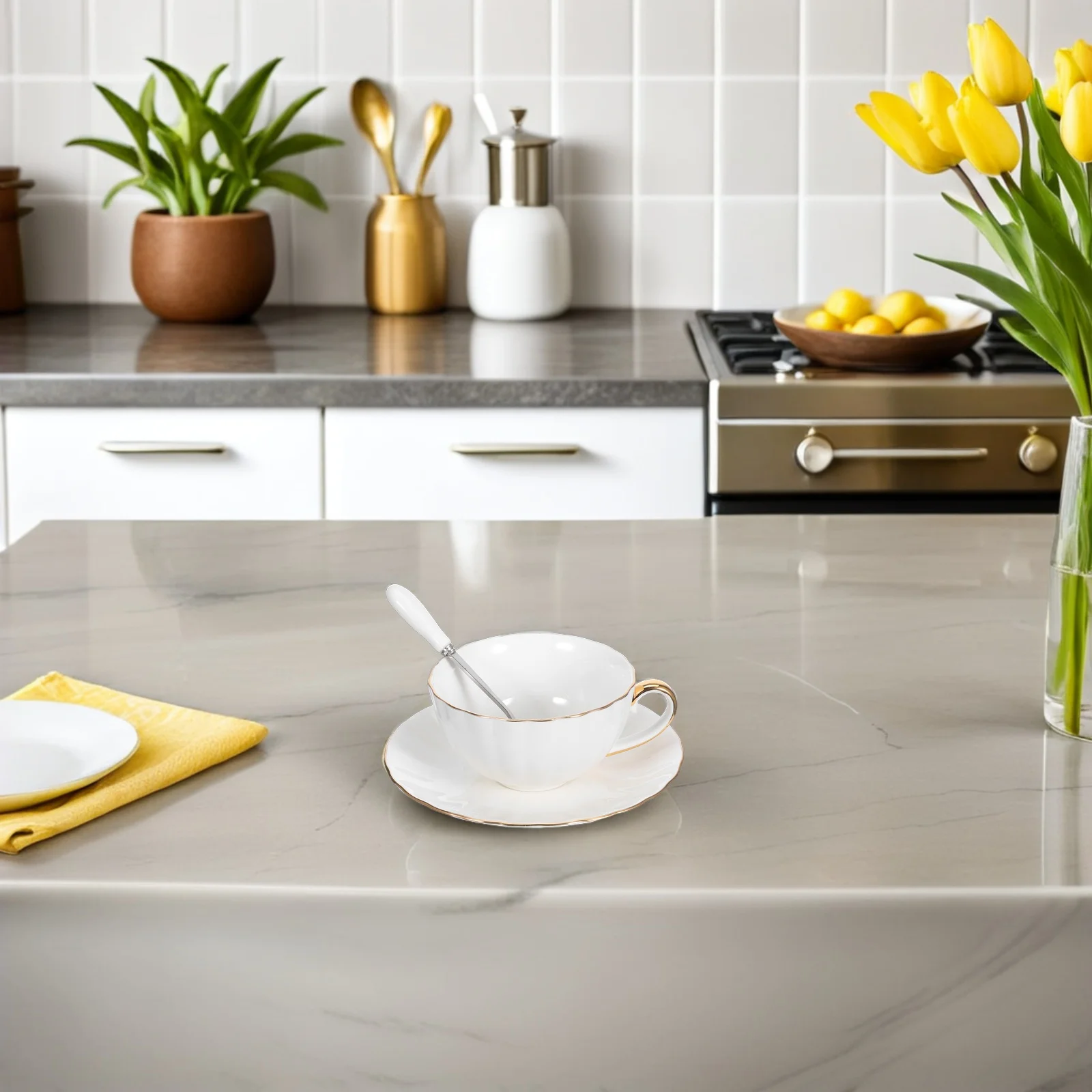 1Set Bone Porcelain Coffee Cup Saucer Set Pure White Gold Latte Macchiato Tea Home Kitchen Use Coffee Cup with Saucer 
1Set Bone Porcelain Coffee Cup Saucer Set Pure White Gold Latte Macchiato Tea Home Kitchen Use Coffee Cup with Saucer