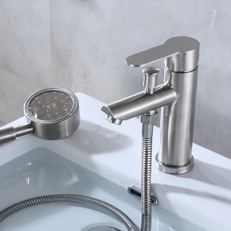 Bathroom Faucet Stainless Steel Basin Faucets Hot and Cold Mixing Tap Shower Accessories Multifunctional Single Handle Taps 
Bathroom Faucet Stainless Steel Basin Faucets Hot and Cold Mixing Tap Shower Accessories Multifunctional Single Handle Taps