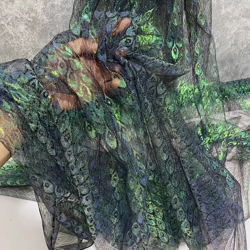 2 yards Colorful laser imitation peacock feathers fabric for sewing Handmade clothing designer fabric
2 yards Colorful laser imitation peacock feathers fabric for sewing Handmade clothing designer fabric