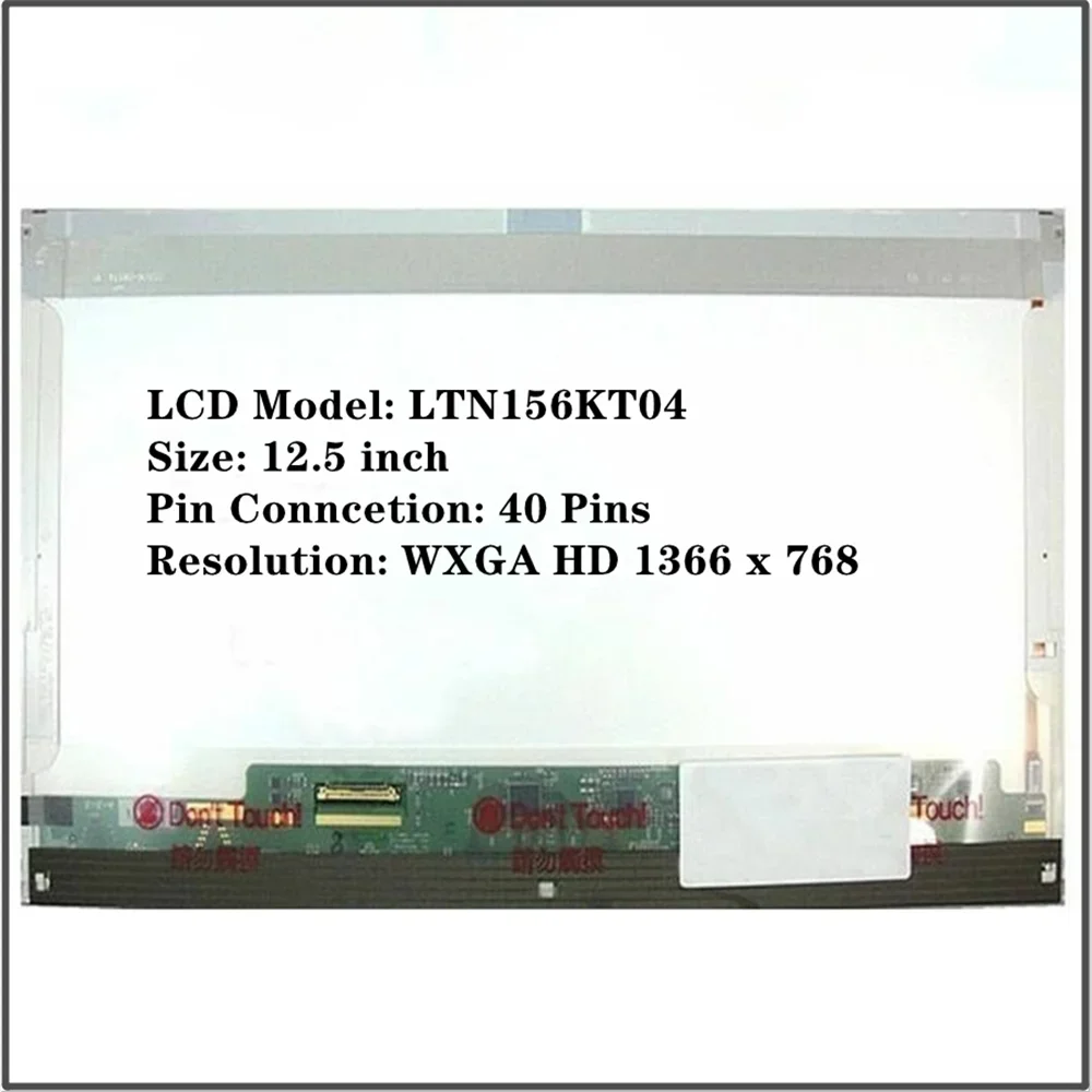 LTN156KT04 12,5-дюймовая панель для ноутбука WXGA HD LED ЖК-экран 40 контактов 1366x768 60 Гц
LTN156KT04 12,5-дюймовая панель для ноутбука WXGA HD LED ЖК-экран 40 контактов 1366x768 60 Гц