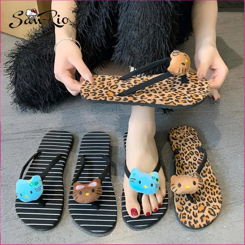 Sanrio Hello Kitty Slippers Anime Summer Women Flip-Flops House Shoes Slippers Ladies Beach Sandal Kawaii Leopard Outdoor Shoes
Sanrio Hello Kitty Slippers Anime Summer Women Flip-Flops House Shoes Slippers Ladies Beach Sandal Kawaii Leopard Outdoor Shoes