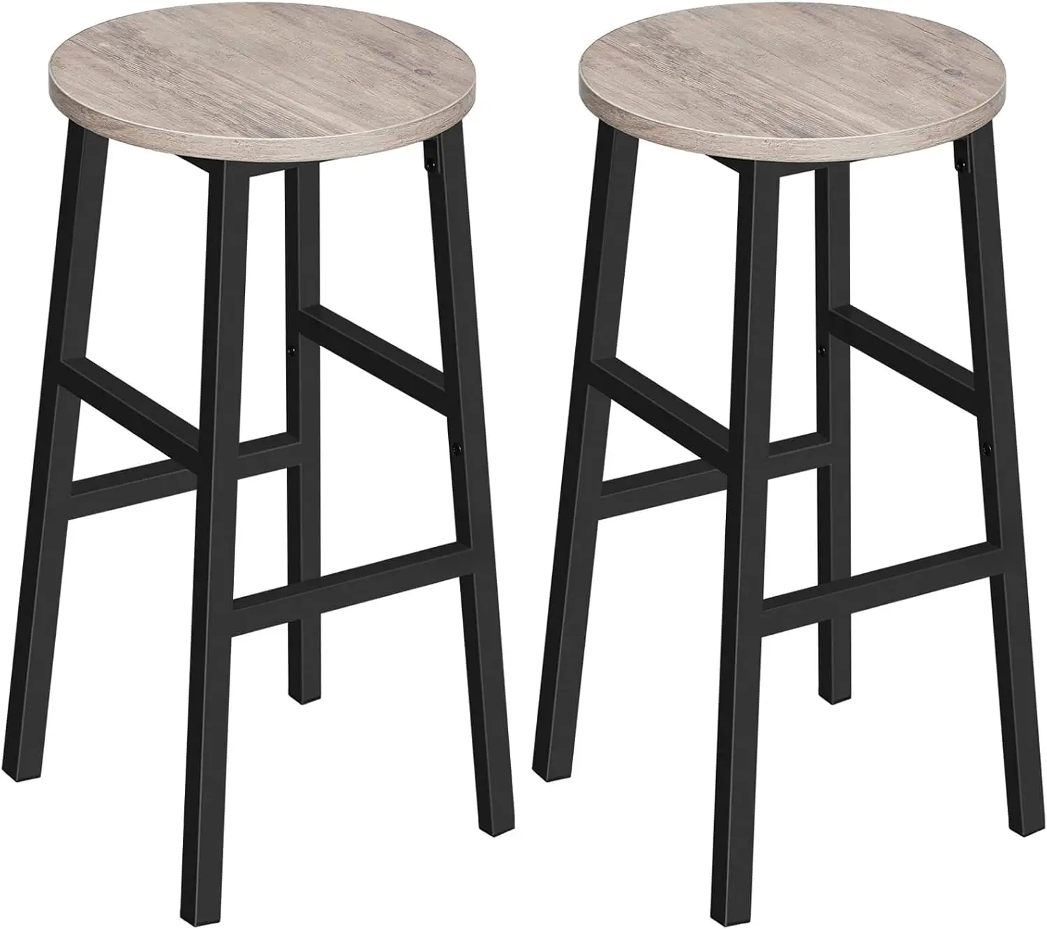 Bar Stools, Set of 2 Round Bar Chairs with Footrest, 24.4 Inch Kitchen Breakfast Bar Chairs, Industrial Bar Stools, Easy Asse
Bar Stools, Set of 2 Round Bar Chairs with Footrest, 24.4 Inch Kitchen Breakfast Bar Chairs, Industrial Bar Stools, Easy Asse