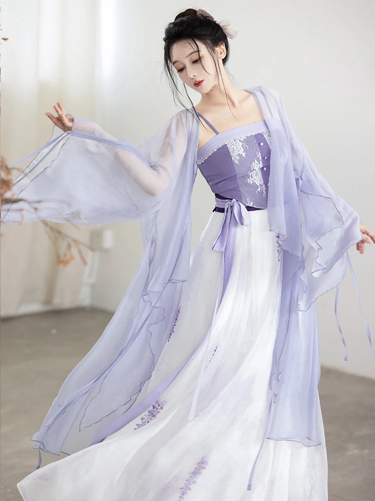 Improve Hanfu Purple Wisteria Flower Sequence Original Chinese Sle Summer Women's Clothing Big Sve Torn Effect Drlike
Improve Hanfu Purple Wisteria Flower Sequence Original Chinese Sle Summer Women's Clothing Big Sve Torn Effect Drlike