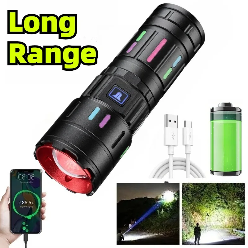 Powerful LED Flashlight with Fluorescent Strip Type-C Charging Zoomable 5 Lighting Modes for Fishing Outdoor Camping
Powerful LED Flashlight with Fluorescent Strip Type-C Charging Zoomable 5 Lighting Modes for Fishing Outdoor Camping