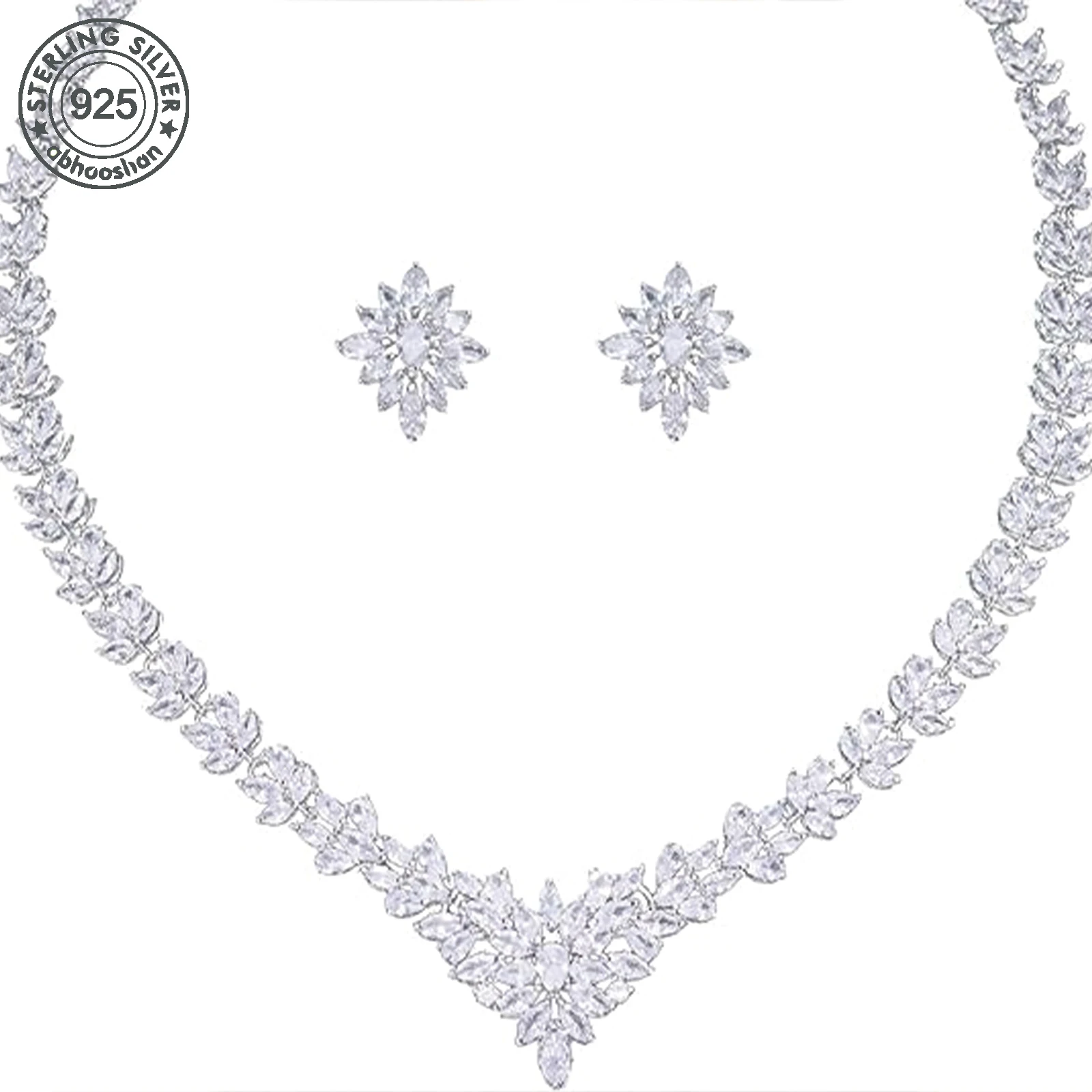 925 Silver, Zirconia Flower Two Piece Set, Necklace and Earrings with Simple and Elegant, Perfect Gift for Men, Wives, Girlfrien
925 Silver, Zirconia Flower Two Piece Set, Necklace and Earrings with Simple and Elegant, Perfect Gift for Men, Wives, Girlfrien