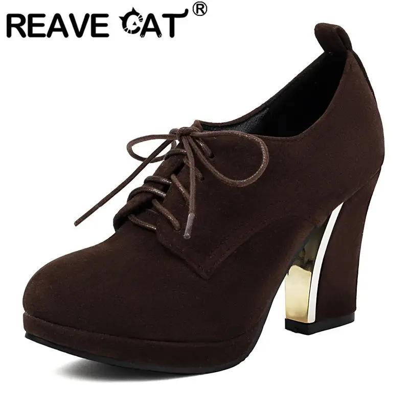 REAVE CAT Офисные женские ботильоны из флока с круглым носком, замшевые, на шнуровке, на массивном высоком каблуке 9 см, размер 45, 46, элегантные женские ботильоны
REAVE CAT Офисные женские ботильоны из флока с круглым носком, замшевые, на шнуровке, на массивном высоком каблуке 9 см, размер 45, 46, элегантные женские ботильоны