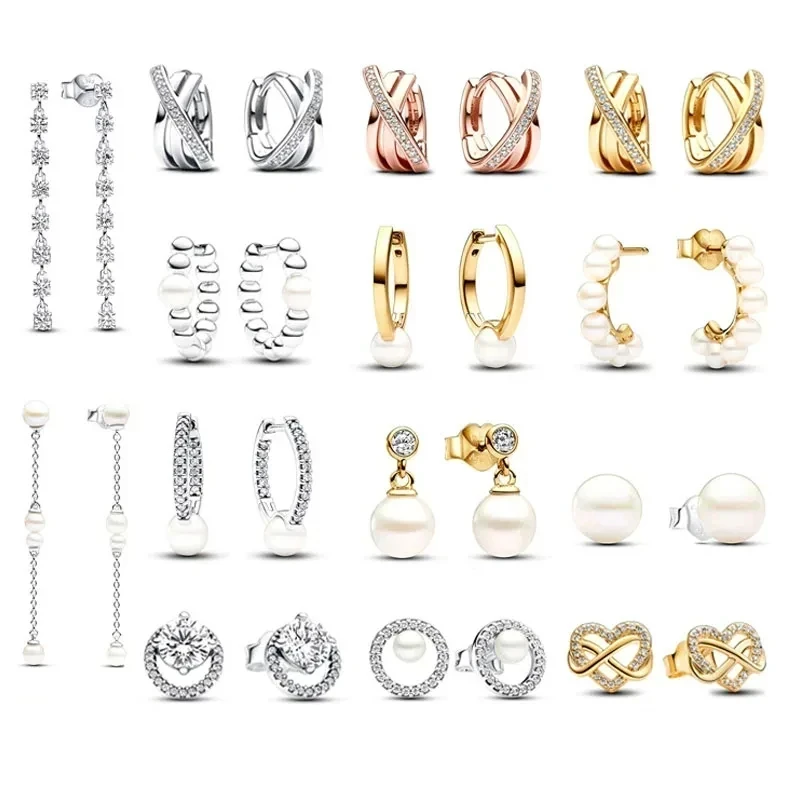 New 100% S925 Sterling Silver Ladies Elegant Heart shaped Pearl Halo Original Logo Hot Earrings European Fashion Crystal Jewelry
New 100% S925 Sterling Silver Ladies Elegant Heart shaped Pearl Halo Original Logo Hot Earrings European Fashion Crystal Jewelry