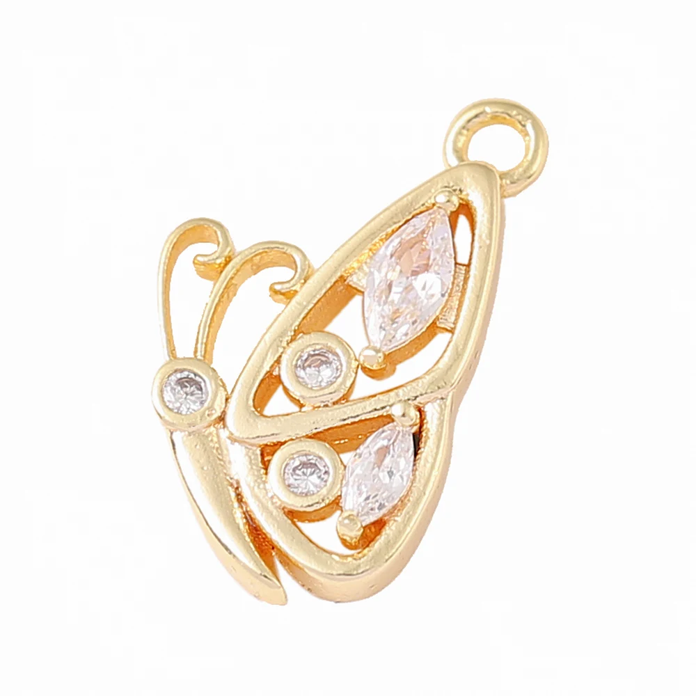 Factory Wholesale Gold Color Brass Mosaic Zircon Butterfly Charms Pendants Necklace and Bracelet Earring Diy Jewelry Accessories
Factory Wholesale Gold Color Brass Mosaic Zircon Butterfly Charms Pendants Necklace and Bracelet Earring Diy Jewelry Accessories