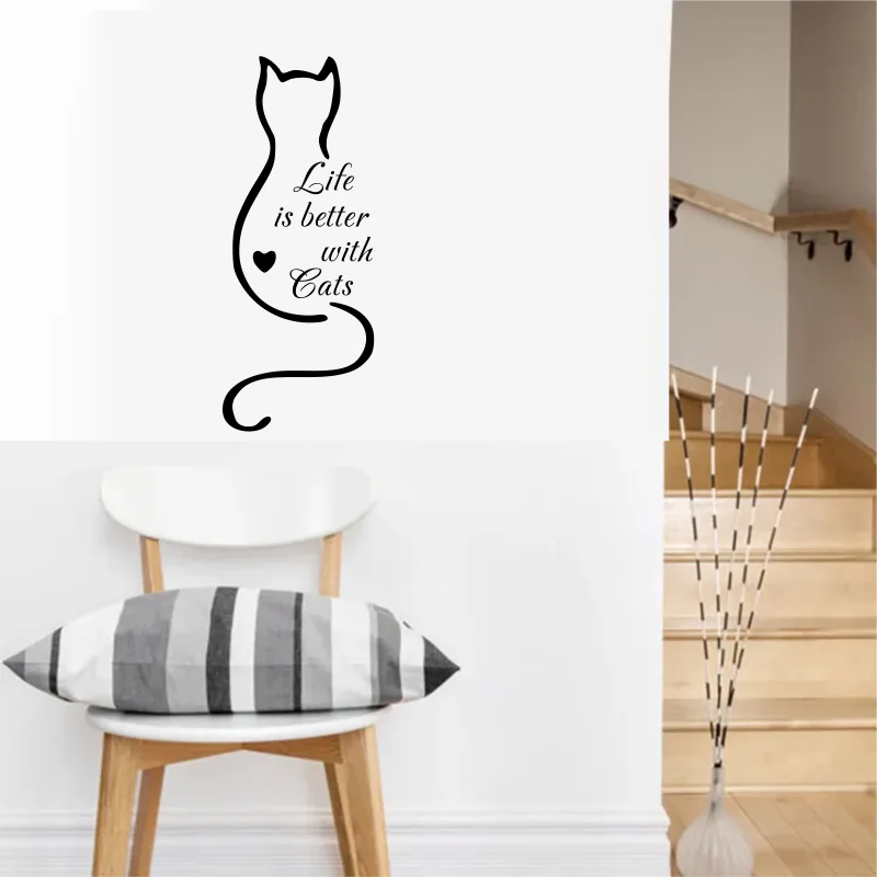 Self-Adhesive Vinyl Sticker for Home Decoration Removable "Life Is Better With Cats" for Living Room Bedroom Wall Decal #440
Self-Adhesive Vinyl Sticker for Home Decoration Removable "Life Is Better With Cats" for Living Room Bedroom Wall Decal #440