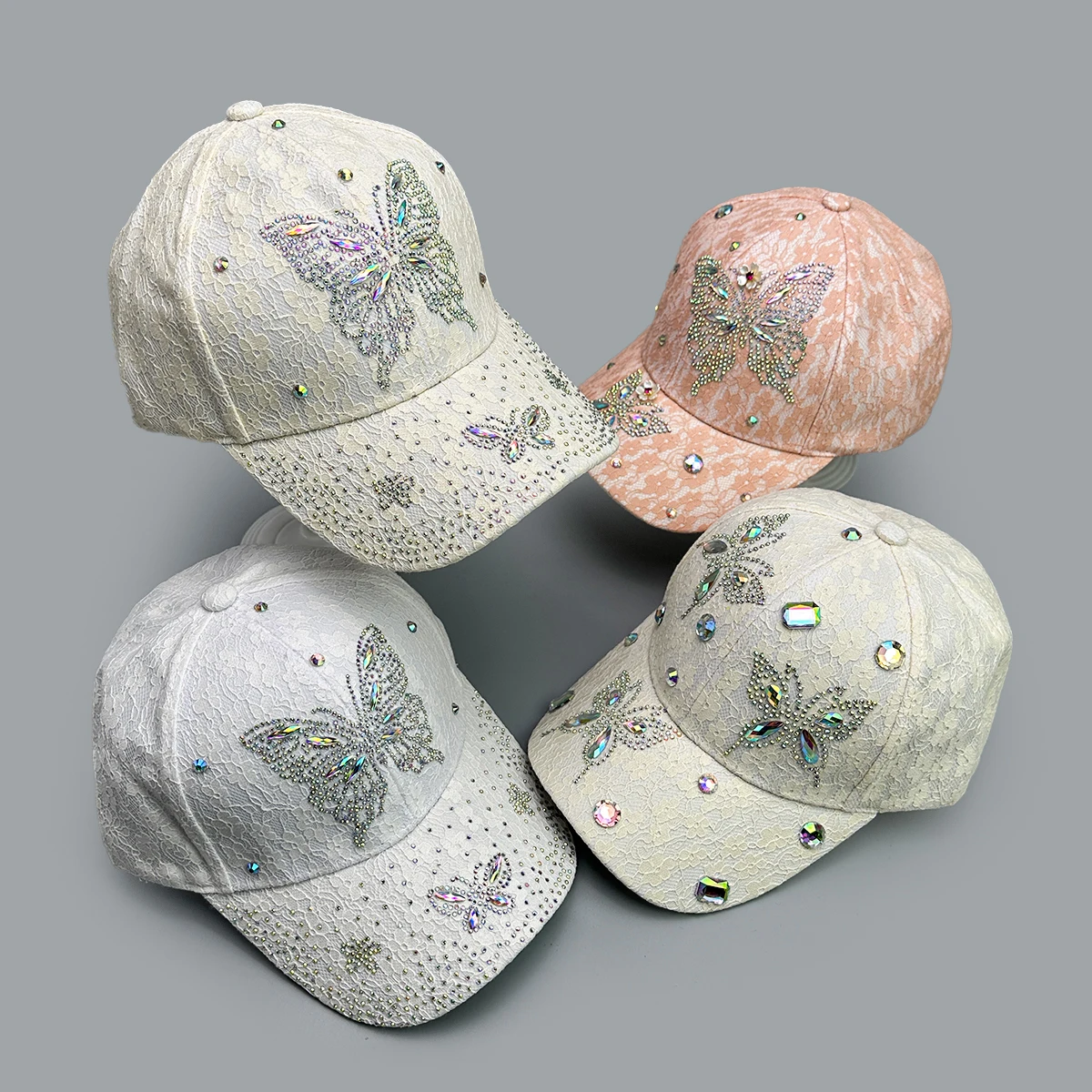Hardtop Lace Diamond Big Butterfly Baseball Hats New Women Breathable Casual Sunshade Outdoor Versatile ins Fashion Peaked Caps
Hardtop Lace Diamond Big Butterfly Baseball Hats New Women Breathable Casual Sunshade Outdoor Versatile ins Fashion Peaked Caps