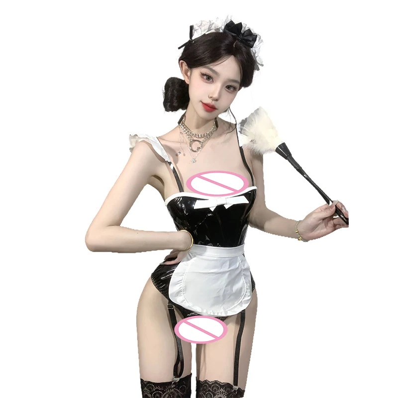 Women's Japanese Leather Bodysuit Maid Role Play Costume Outfits Mini Apron With Headwear Anime Fancy Bunny Girl Cosplay Suits
Women's Japanese Leather Bodysuit Maid Role Play Costume Outfits Mini Apron With Headwear Anime Fancy Bunny Girl Cosplay Suits
