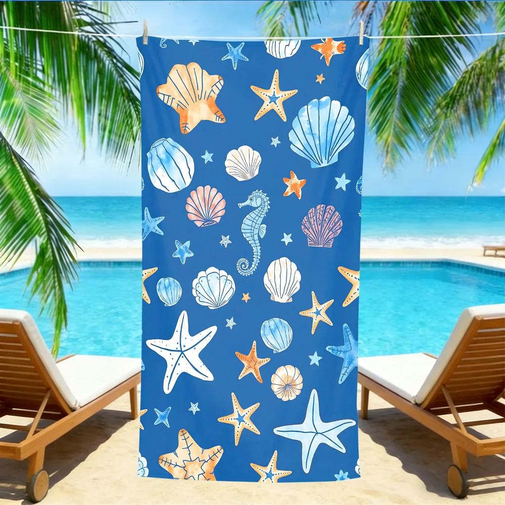 Пляжное полотенце Sea Life Starfish – большое, быстросохнущее, не впитывающее песок, с акварельным принтом морских ракушек и морских коньков
Пляжное полотенце Sea Life Starfish – большое, быстросохнущее, не впитывающее песок, с акварельным принтом морских ракушек и морских коньков